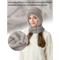 thumbnail image 6 of 3-in-1 Winter Balaclava for Women, Women's Outdoors Windproof Scarf Hat, Warm Neck Knitted Hat Sets, 6 of 10