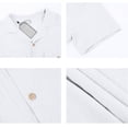thumbnail image 6 of Men's Summer Cotton Linen Shirts Casual Short Sleeve Button Down Solid Color Blouse Beach Vacation Essentials, 6 of 7