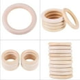 thumbnail image 3 of 10Pc 70Mm Natural Wood Color Wooden Ring, 70Mm Crafts Wooden Diy 10Pc Circles Wooden Connectors Natural Rings Home Diy, 3 of 6