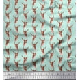 thumbnail image 1 of Soimoi Green polyester Crepe Fabric Deer Face Print Fabric by the Yard 42 Inch Wide, 1 of 3