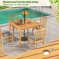 thumbnail image 6 of 4-Person Outdoor Acacia Wood Dining Table, 40” Square Bistro Table with 1.96” Umbrella Hole, Outdoor Patio Table for Porch, Deck, Garden and Backyard, Natural, 6 of 9