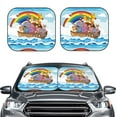 thumbnail image 2 of Balery 2 Piece Rainbow Animals on Noah's Ark Car Windshield Sun Shade|Foldable Front Windshield Shade for Car Front Window for Most Sedans SUV Truck-Large, 2 of 7