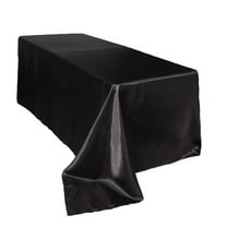 Your Chair Covers - 90 x 156 inch Rectangular Black Satin Tablecloth - Durable