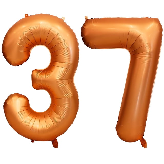 Globo numérico LVMOQIQIU 37 de color naranja y 73 globos de color naranja