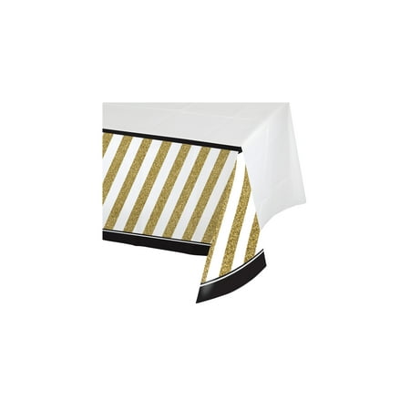 

Black & Gold 54 x 102 Inch Border Print Plastic Tablecover Pack of 2