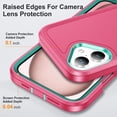 thumbnail image 4 of For iPhone 16 Case With Screen Protector(2pcs) Military Grade Dual Layer Shockproof Phone Case Build With Kickstand Dustproof Drop Proof Protective Cover for iPhone 16 6.3"(Pink/Blue), 4 of 8