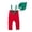 Red, variant on Winter Girls Bodysuit Outfit With Hat And Suspenders Soft Thermal Baby Jumpsuit Romper For Toddler Holiday Party Wear