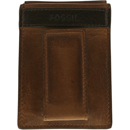 UPC 762346315407 product image for Fossil Men's Quinn Magnetic Card Case Leather Wallet - Brown | upcitemdb.com
