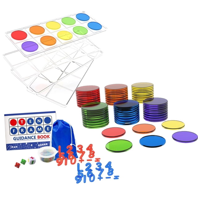 figatia Ten-Frame Classroom Set Frames and 60 Disks Early Math Education Ages 5+ Advanced set