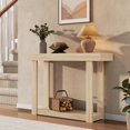 thumbnail image 1 of Wooden Narrow Console Table, 46-Inch Farmhouse Rectangular Accent Table with Natural Blonde Finish for Entryway, Hallway, Foyer, Behind Sofa & Living Room, Natural, 1 of 7
