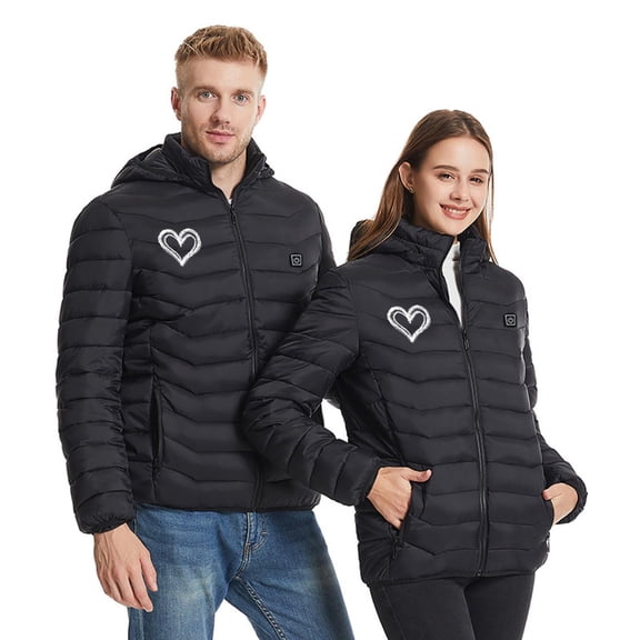 KeShDi Heated Jacket Unisex Heated Hoodie Usb Rechargeable Thermal Sweatshirt Washable Hooded Sweatshirt for Men and Women Black L