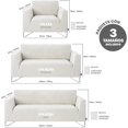 thumbnail image 2 of Juego de 3 Fundas Cubre Sala - Tejido Jacquard Elástico Fácil Lavado. Ideal para Proteger Tus Muebles - Protector de sillón - Sofa Cover (Marfil (Afelpado)), 2 of 7