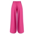 thumbnail image 5 of AILIYIL Women'S Solid Color Elastic Waist Loose Version Of Straight Leg Pants With Closed Legs Casual Sweatpants (Hot Pink,M), 5 of 7