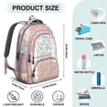 thumbnail image 5 of Pioneer Flower Backpack for School,Cute School Bag,Schoolbag with Adjustable Shoulder Straps & Padded Back,16.9 Inch, 5 of 5