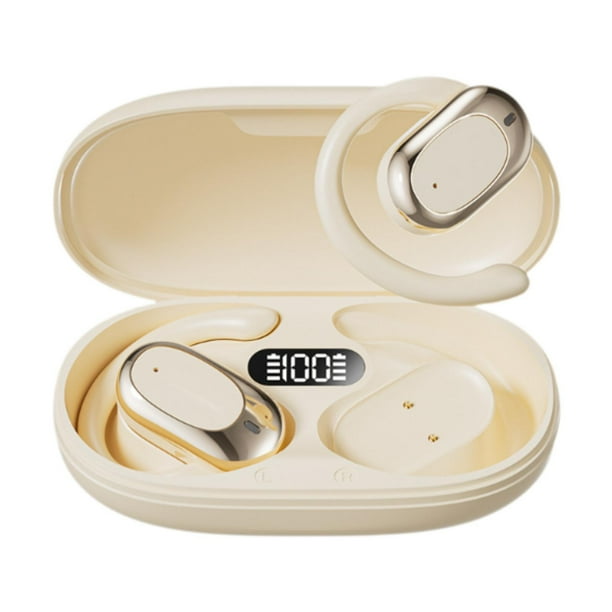 Auriculares de traducción Ganchos para la oreja abiertos Recargables, Bt 5.4, Auriculares Traductor Auriculares para reuniones de negocios Color de piel