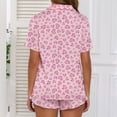 thumbnail image 6 of Bovxnpu Womens Pajama Sets Short Sleeve Button Down Sleepwear Collared Drawstring Short Sleeve Pajama Set Sleepwear, 6 of 6