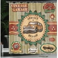 thumbnail image 4 of Ambesonne Retro Shower Curtain, Old Sixties Car Pop Art, 69"Wx75"L, Green Red Cream, 4 of 5