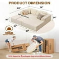thumbnail image 2 of ZEKOO 136''x69'' Plush Modular Sectional Sofa with Pillows-Beige, 2 of 6