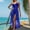 Blue, variant on Hvot&aat Women's Sexy High Slit Bikinis Sets One Piece Swimsuit with Cover Up Wrap Summer Beachwear
