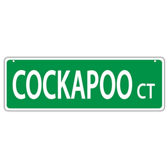 Plastic Street Signs: COCKAPOO COURT (COCKER SPANIEL POODLE) | Dogs