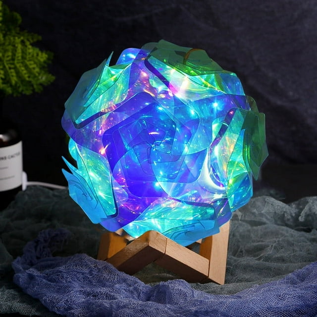 Lampe Bricolage Créative Rose Veilleuse Enfants, Veilleuse USB