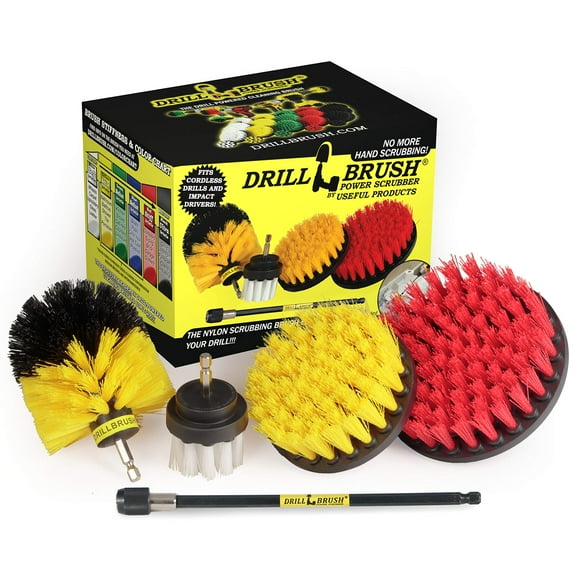 Multi-Purpose Drill Brush Kit – Cleaner for Bath Mats, Grout, Carpet & Garden Statues