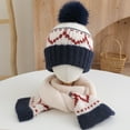 thumbnail image 2 of CYRBOKO Toddler Girls' Beanies, Winter Cotton Thermal Soft Skiing Hats Navy Size 2-9 T, 2 of 5