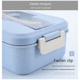 thumbnail image 3 of Fiambrera estilo Bento – Caja Bento de paja de trigo con utensilios, 3 divisores y almacenamiento de cubiertos – Apta para microondas, congelable y lavavajillas, 3 of 5