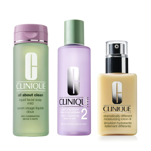 Set de cuidado de la piel Clinique 3-Step Clean para piel seca