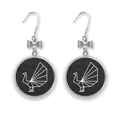 thumbnail image 1 of Origa Peacock Geometric Shape Bow Earrings Drop Stud Pierced Hook, 1 of 3