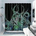 thumbnail image 2 of Black Nautical Octopus Shower Curtain Set,Cool Ocean Kraken Tentacle Shower Curtain for Bathroom,Funny Octopus Bathroom Decor Polyester Fabric - 182.8, 2 of 4