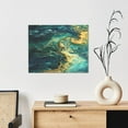 thumbnail image 6 of Zufioo Turquoise Golden Swirl Print Canvas Decorative Painting with Solid Wood Frame Art Decoration, Suitable for Home and Office Wall Decoration, 6 of 6