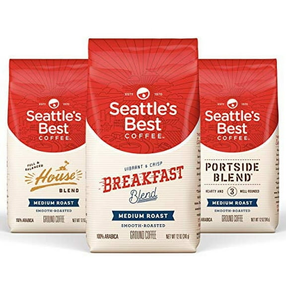 Seattle's Best Coffee Medium Roast Ground Coffee Variety Pack, Three 12 Ounce (Pack of 3)