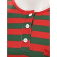 thumbnail image 4 of Hansber Men's Pajama Set 2Pcs Long Sleeve Striped Nightshirt with Sleeping Cap Nightwear Red&Green L, 4 of 6
