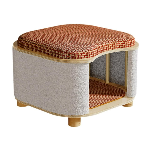 Taburete de casa para gatos de verano, muebles para mascotas, escondite para gatos resistente, casa de madera para gatitos pequeños, taburete para estilo A