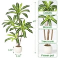 thumbnail image 3 of 4ft/5ft/6ft Realistic Artificial Dracaena Tree with Natural Wood Trunk, Tall Faux Yucca Plant for Home & Office Decor, 3 of 9
