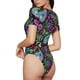 thumbnail image 2 of Fotbe Watercolor Floral Paisley Body de Mujer con Cuello Redondo y Mangas Cortas, Sin Mangas Ajustado, Suave, Cómodo y Básico-XX-Large, 2 of 7