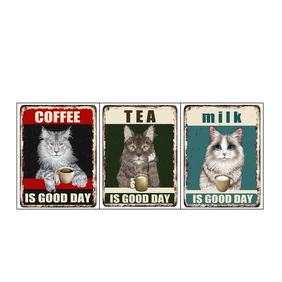 Póster de gatos 3 uds pinturas interiores pegatina de pared calcomanía para restaurantes sala de estar Club Advancent