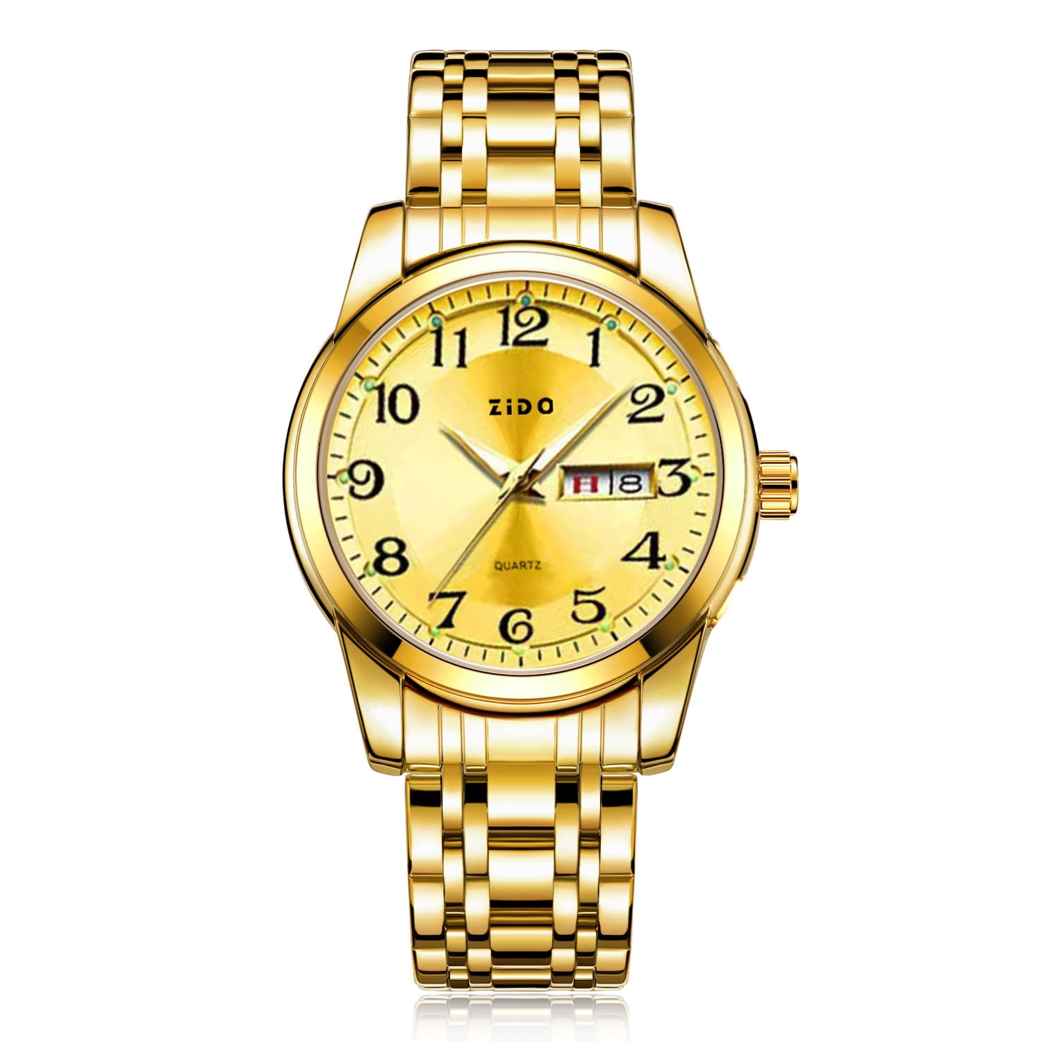 Men's quartz watch, suitable for middle-aged and elderly men, large numbers, high-end fashion business watch, versatile quartz luminous men's wristwatch