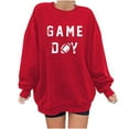 thumbnail image 2 of Wancir Football Game Day Sweatshirt for Women Graphic Print Pullover Shirt Fall Casual Crew Neck Long Sleeve Mom Shirts, 2 of 3