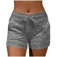 thumbnail image 2 of Drawstring Shorts for Women, Soft Comfy Activewear Loungewear Shorts, Solid Color Short Pants with Pockets Gray L, 2 of 5