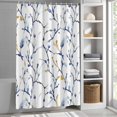 thumbnail image 3 of Watercolors Blue Gold Branch Fabric Shower Curtain Plant Washable Shower Curtains for Bathroom, Waterproof Bath Curtain with Hooks Home Decor 72x84in, 3 of 8