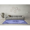 thumbnail image 3 of Ahgly Company Indoor Square Medallion Blue Traditional Area Rugs, 5' Square, 3 of 4