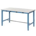 thumbnail image 4 of 72"W x 36"D Adjustable Height Workbench, Power Apron, 1-1/4" Thick ESD Laminate Safety Edge, Blue, 4 of 4