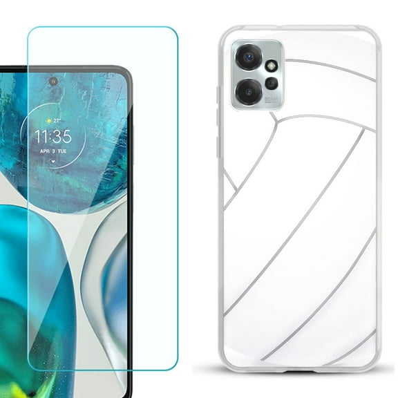 OneToughShield ® for Motorola Moto G Power 5G 2023 Shockproof Fashion Phone Case, with Tempered Glass Screen Protector - Volleyball