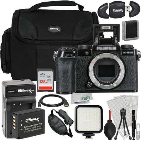 Ultimaxx Essential FUJIFILM X-S10 Mirrorless Camera Bundle (Black - Body Only) - Includes: 128GB Ultra Memory Card, 1x Replacement Battery & More (22pc Bundle)
