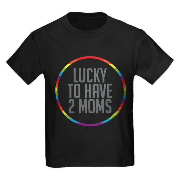 CafePress - 2 Moms Kids Dark T Shirt - Dark T-Shirt Kids XS-XL