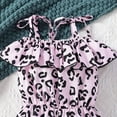 thumbnail image 6 of Vividxx Girls Romper Jumpsuit Toddler Summer Leopard Print Strappy Waistband Ruffled Hem Playful Onesie For Casual Outdoor Party Travel O-Neck Fashionable Dailywear, 6 of 9