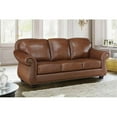 thumbnail image 3 of Lexicon Attleboro Leather 2-Piece Upholstered Sofa Set in Brown, 3 of 12