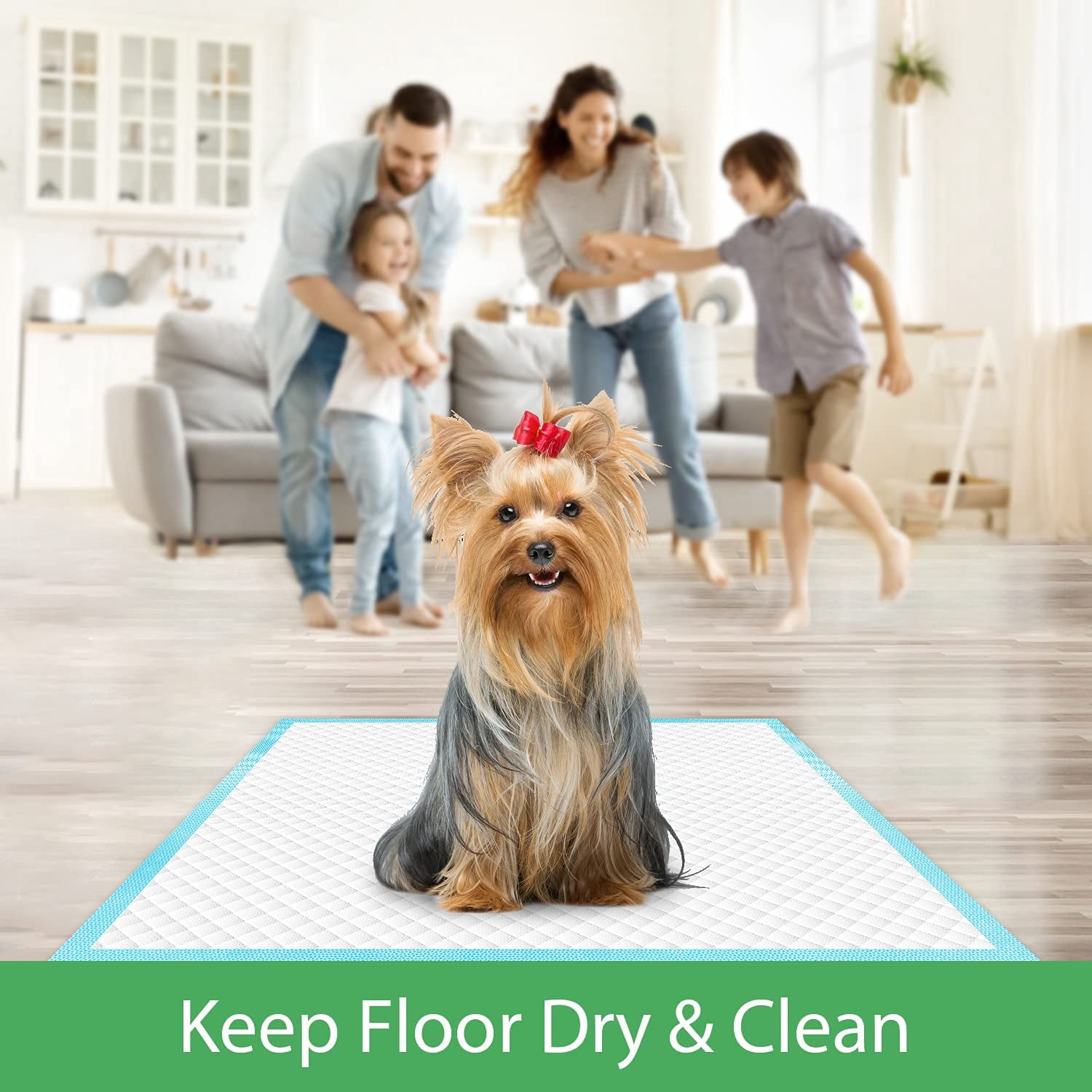 Pet Training and Puppy Pads 24"x24" , Super Absorbent Pee Pads for Dogs, Leak-Proof Dog Potty Training Pads for Puppies, Cats, Rabbits, Disposable Pet Pads for Housetraining